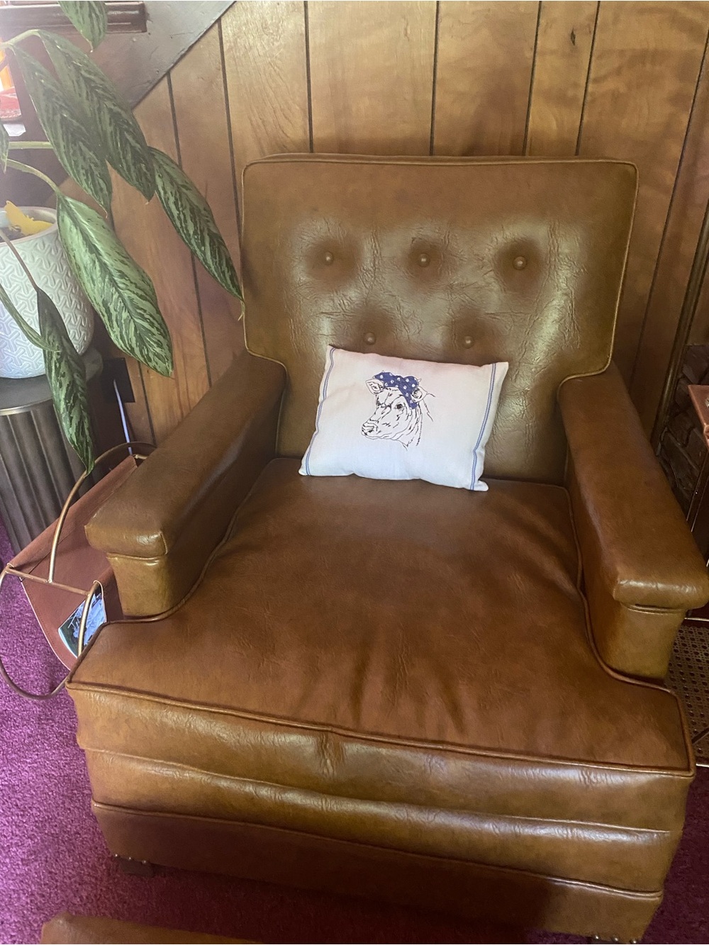 Embroidered Cow Flour Sack Farmhouse Cottagecore Pillow